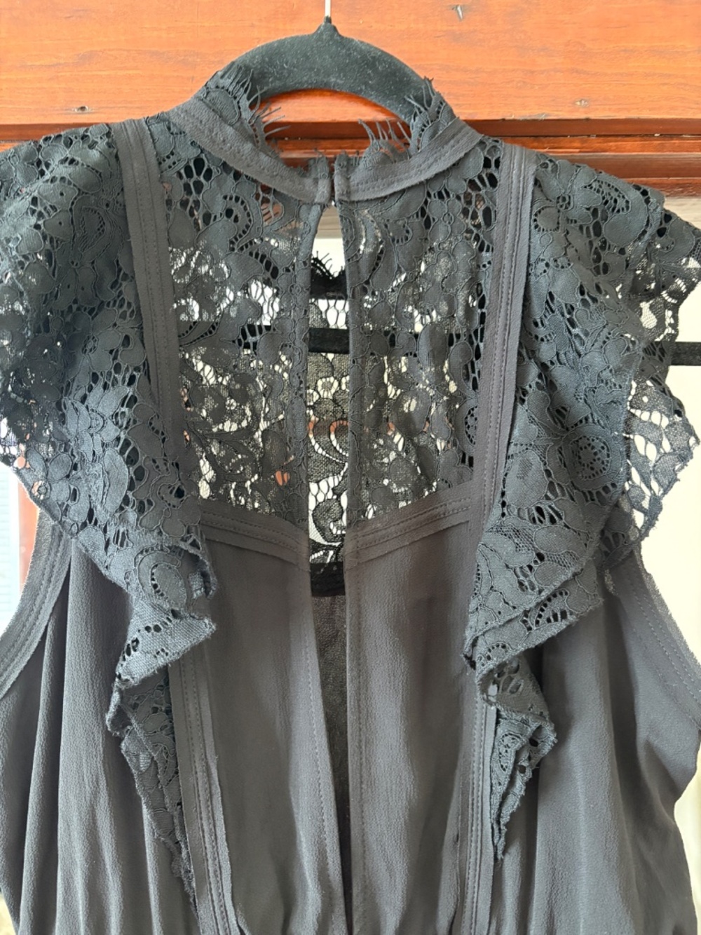 NWT H&M Black Lace Ruffle Dress | Size 2 - Picture 4 of 7